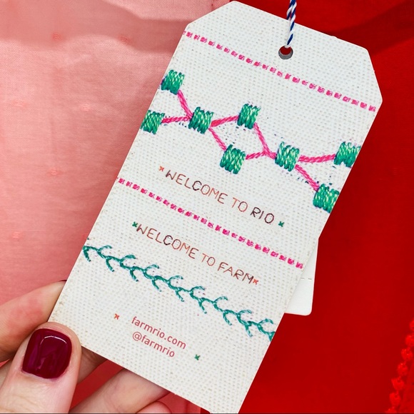 NWT Anthropologie Farm Rio Pink & Red Colorblock Wrap Blouse Top Size Medium - Picture 8 of 12